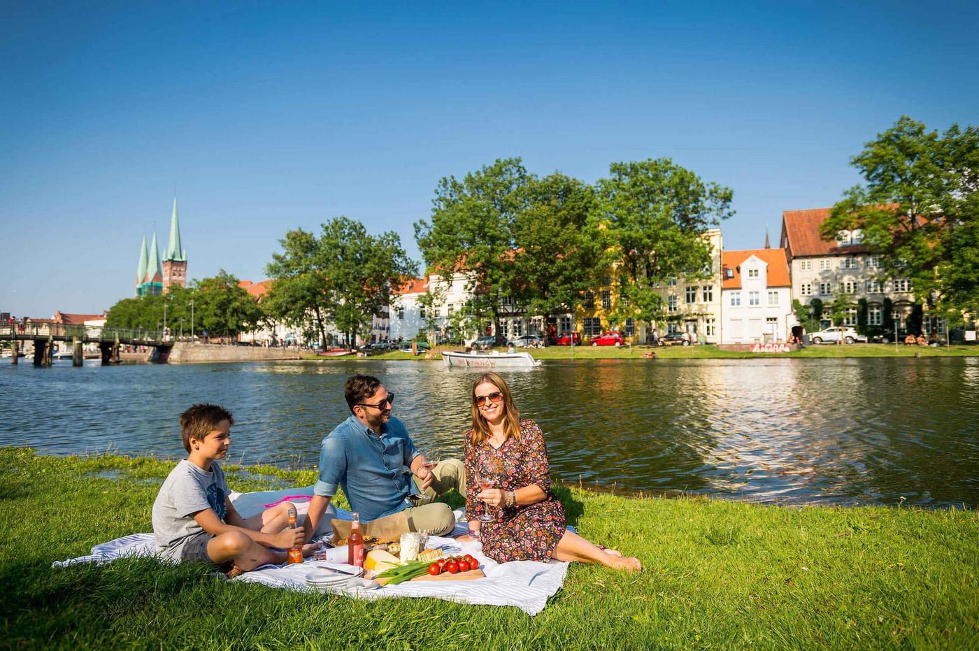 Idyllischer Blick auf Lübecks Wasser