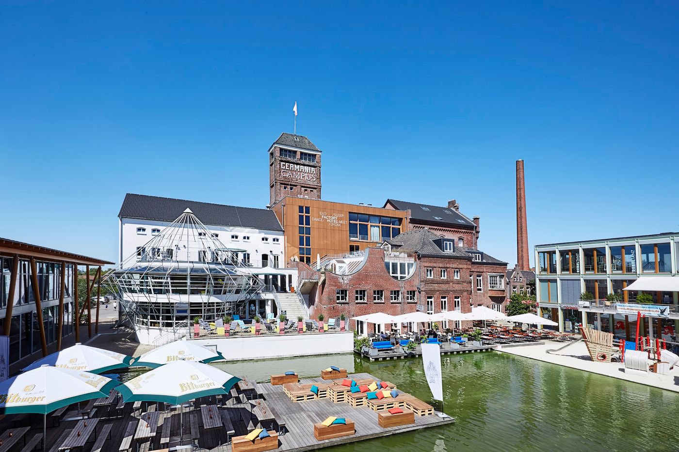 Übernachten mit industriellem Charme in einem umgebauten Brauereigelände