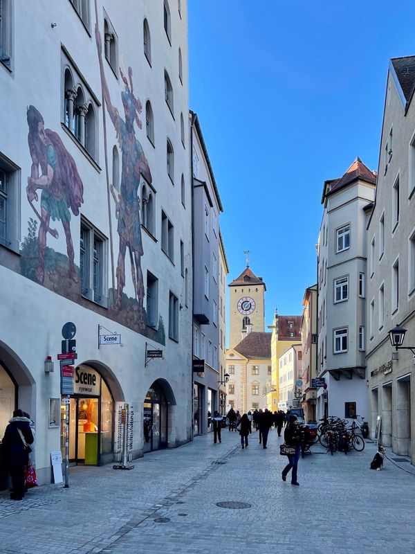 Fotografiere das berühmte Fresko des biblischen Kampfes