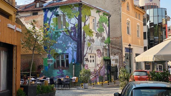 Kunstvolle Straßen von Plovdiv
