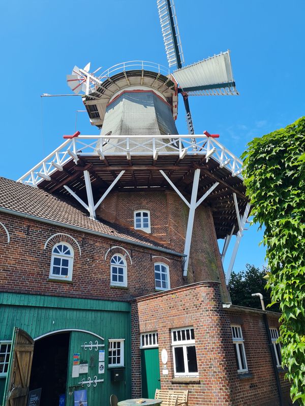 Historische Windmühle mit Café