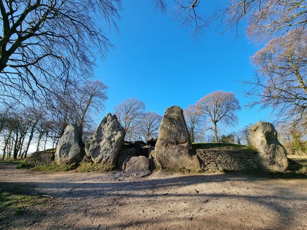Historisches Grabmal im Wald