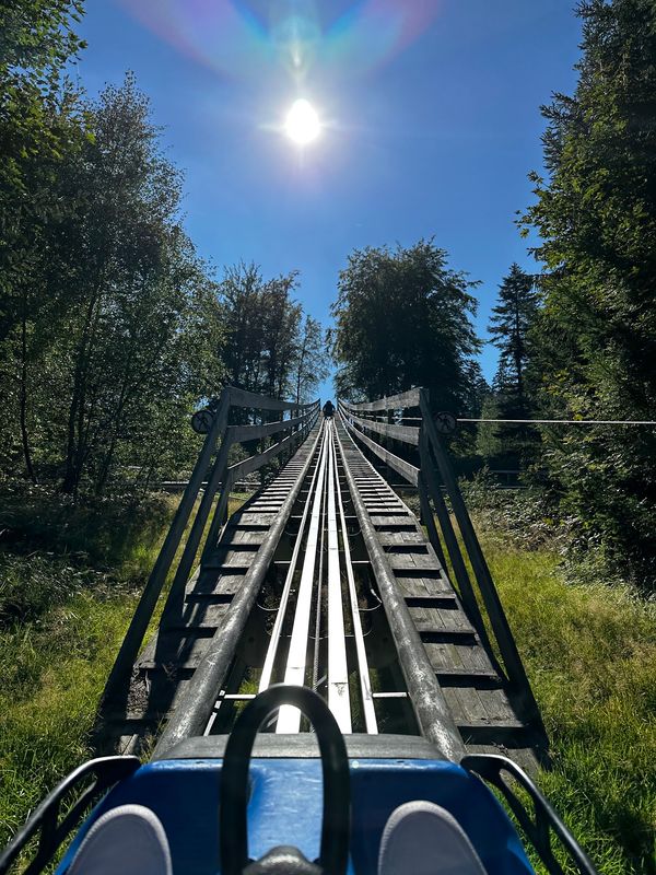 Rasante Abfahrt im Fichtelgebirge