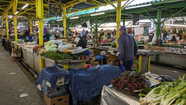 Farbenfroher Markt voller lokaler Köstlichkeiten