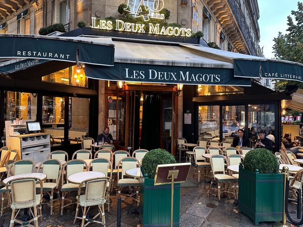 Historic cafe in literary Saint-Germain