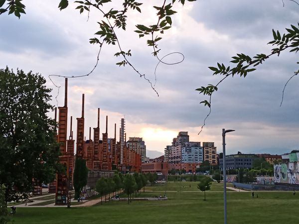 Grüne Oase in Industriekulisse