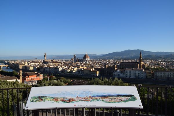 Sonnenuntergang mit Blick über Florenz