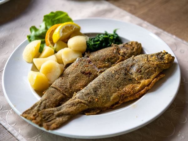 Traditionelle bosnische Küche am Wasser