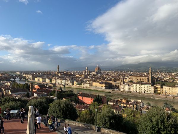 Sonnenuntergang mit Blick über Florenz