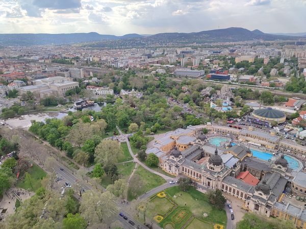 Unglaubliche Aussichten über Budapest aus einem Heißluftballon