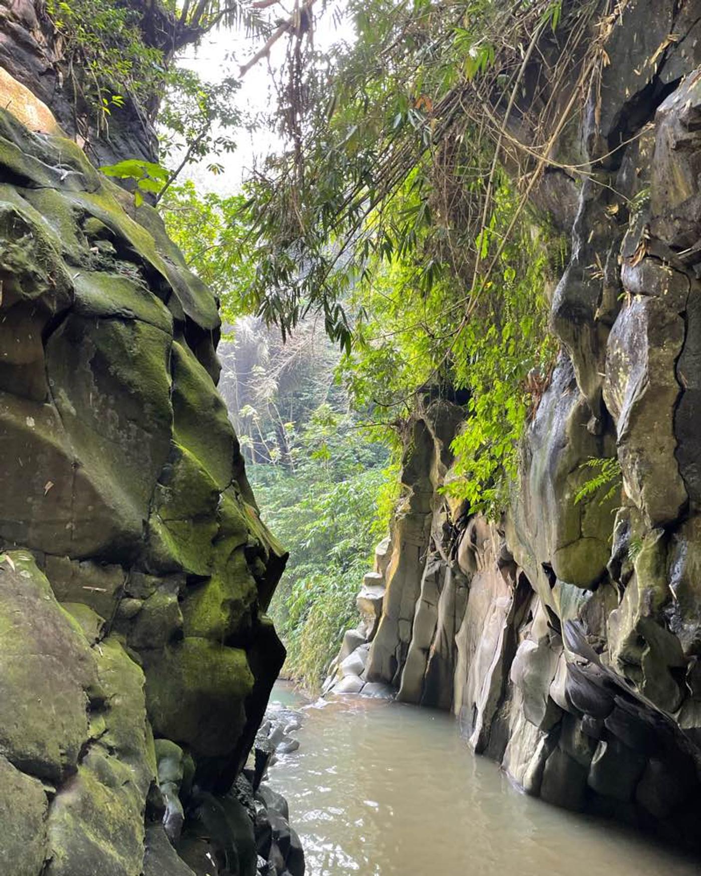 Canyon with a stream that drops from a cliff