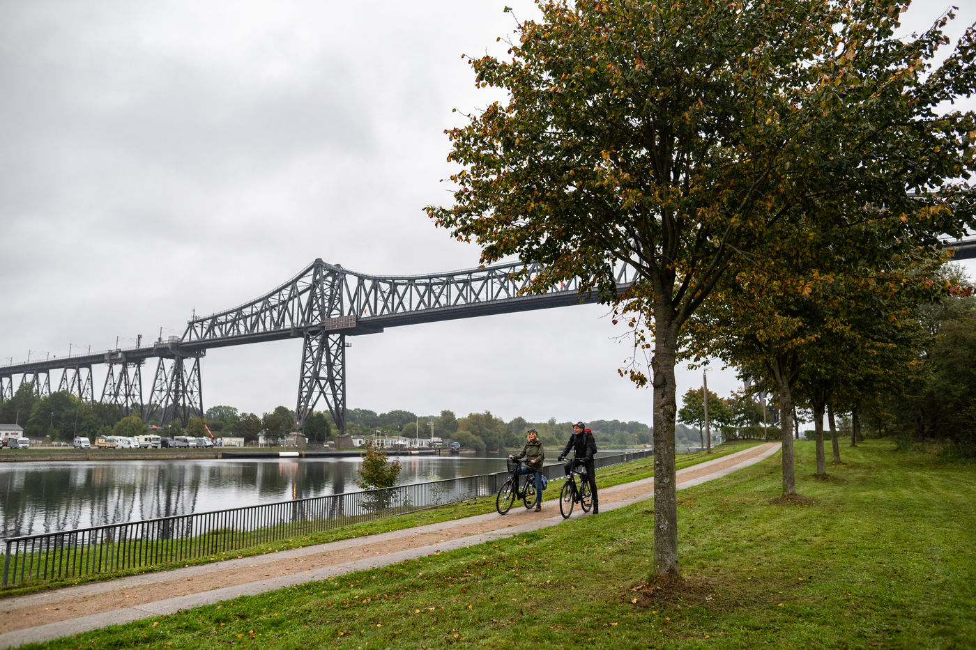 Eisenbahnhochbrücke und Schwebefähre Rendsburg