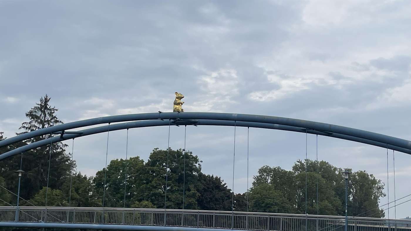 Rattenskulptur "Goldene Ratte"