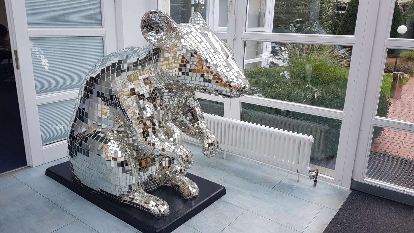 Rattenskulptur "Spiegelratte"